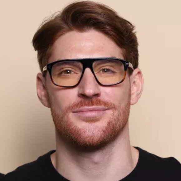 Tom Ford Men Eyeglasses Black Havana Blue Light Block Aviator FT5901-B-N 056 NEW - Picture 9 of 9